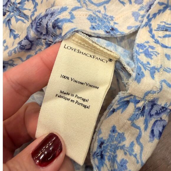 LoveShackFancy Calix Tee in Blue Frosted Shores Floral Print size Small - Picture 8 of 10